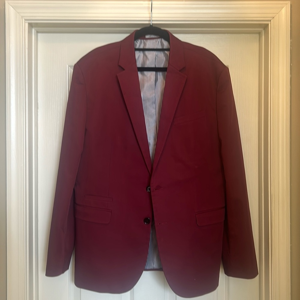 Express Fitted Maroon Suit jacket size 44 regular